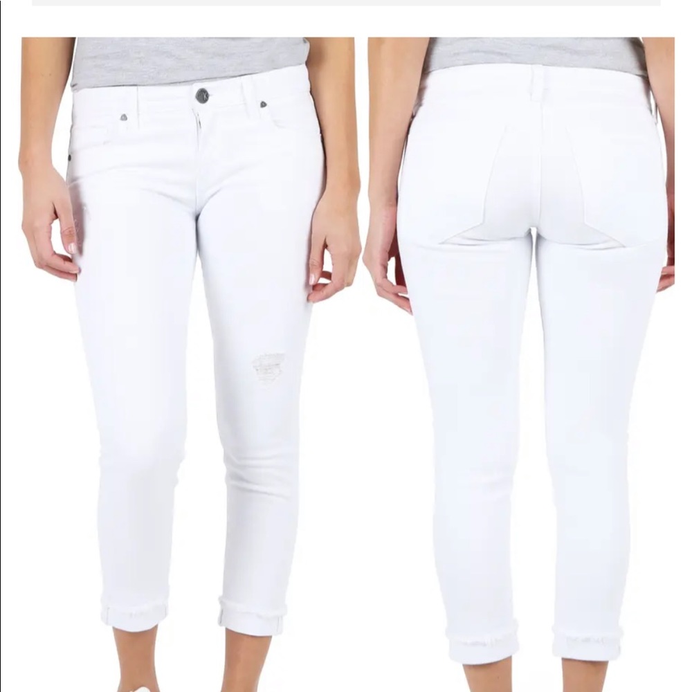 Kut from Kloth Slightly distressed white jeans